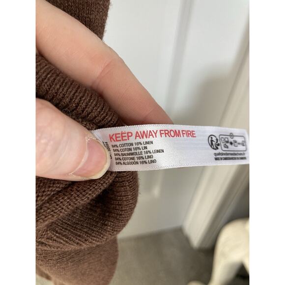 Free People Free-est Hollis Sweater Midi Dress Size Medium Carafe Cotton Linen - Picture 6 of 13